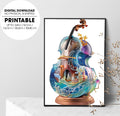 Fairy World In Magnificent Cello, Swirling Patterns And Shimmering