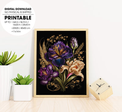 Lily Flowers, Bouquet Of The Art, Royal Lily Decor, Poster Design, Printable Art