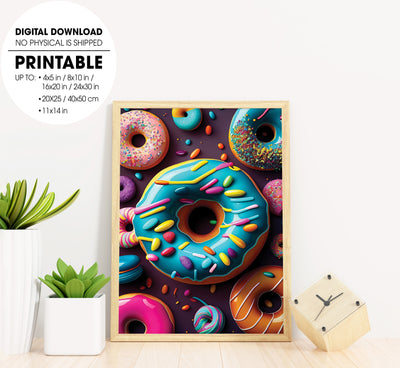 Donut Lover, Colorful Donut Of The Life, Kid Lover Gift, Poster Design, Printable Art