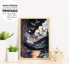 Colorfull Sky, Lost In The Night, Anime Landscape, Poster Design, Printable Art