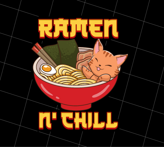 Ramen Cat Anime, Ramen Fan Gift, Japanese Noodle Lover Gift, PNG Printable, DIGITAL File