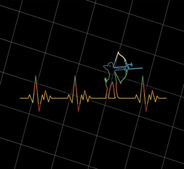 Retro Archer Heartbeat Electrocardiogram Png, Heartbeat Archer Png, Love To Hunt Png, Archer Lover Gift Png, PNG Printable, DIGITAL File
