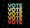 Retro Election Vote, Retro Gift, Vintage Election Voter, Colorful Vote, Png Printable, Digital File