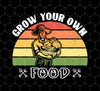 Retro Grow Your Own Food Gardening Gardener, Png Printable, Digital File