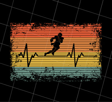 Retro Heartbeat Football Gift Png, Retro Heartbeat Png, Football Heartbeat My Love Png, Love Soccer My Life Png, PNG Printable, DIGITAL File