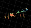 Retro Heartbeat Santa With Deers Png, Reindeer Png, Santa Claus Png, Silhouette Santa Png, Merry Christmas Png, PNG Printable, DIGITAL File