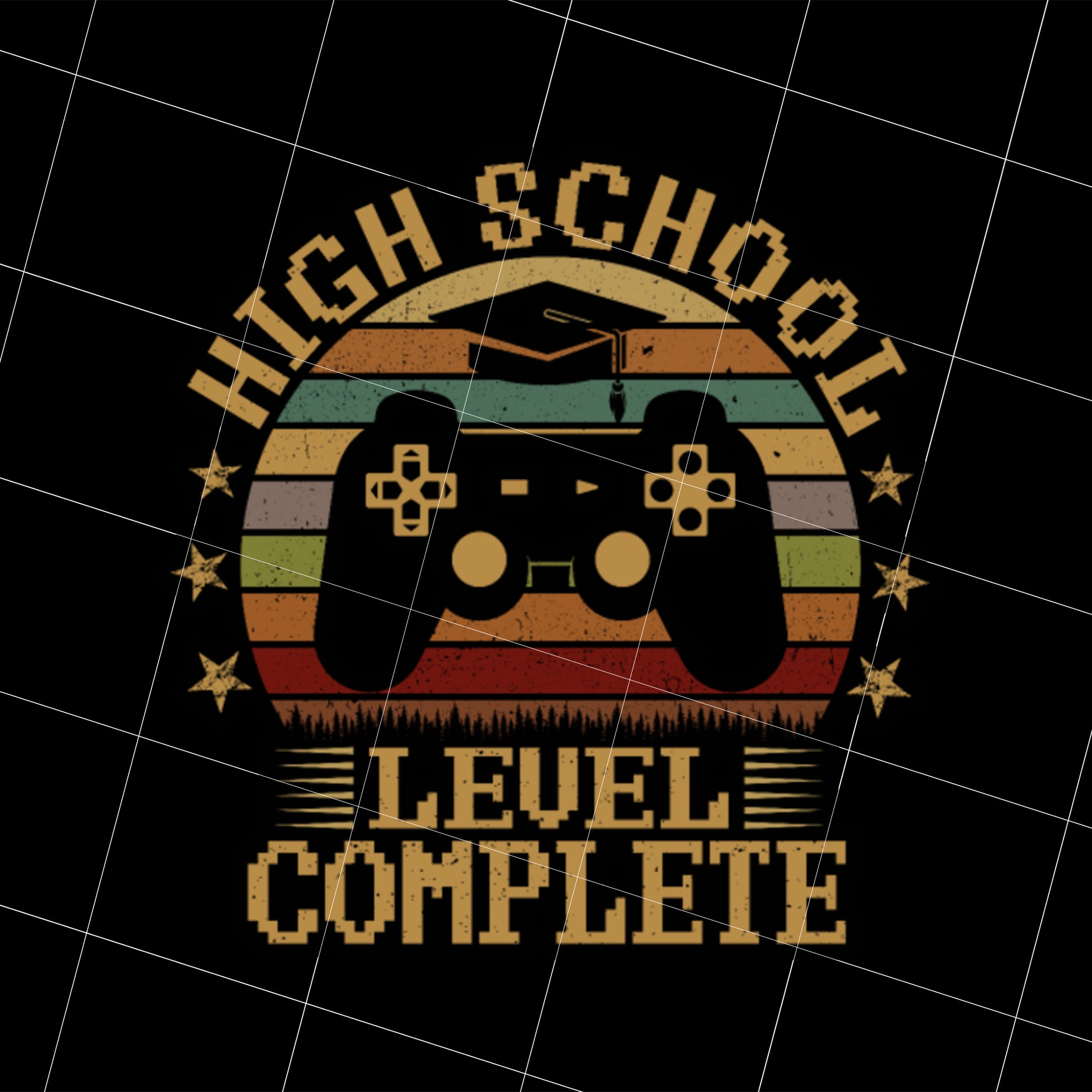 Retro High School Level Complete Gamer Graduation Png, Love School Retro Png, My Love Is Study Gift Png For You, PNG Printable, DIGITAL File
