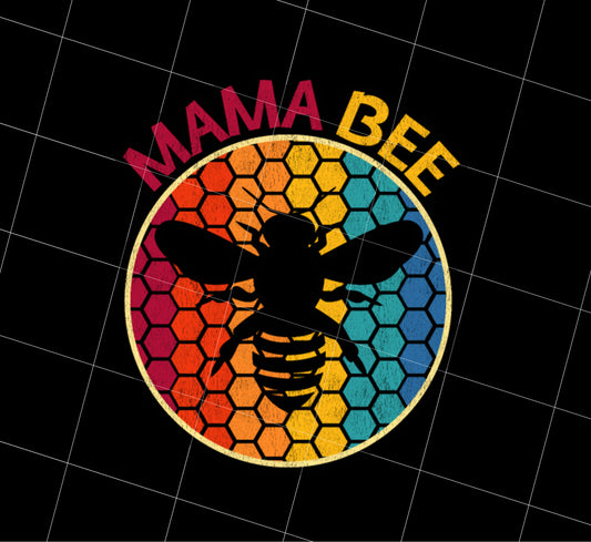 Retro Mama Bee Png, Bee Lover Png, Vintage Colorful Bumblebee Gift Png, PNG Printable, DIGITAL File