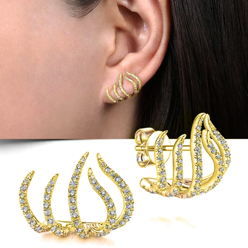 Claw Earrings for Women Gold Cat Claw Earrings Gold Ear Cuff Earrings  Minimalist Hoop Earrings Trendy Cubic Zirconia Warp Cuff Earrings Trendy  Jewelry