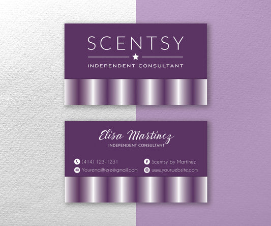 Luxury Purple Scentsy Business Card QR Code Card, Personalized Scentsy Business Cards SS03