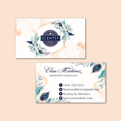 White Elegant Scentsy Marketing Bundle, Personalized Scentsy Full Kit Business Cards SS09