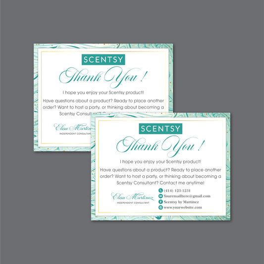 Custom Gold Blue Luxury Scentsy Marketing Bundle, Personalized Scentsy Full Kit Business Cards SS10