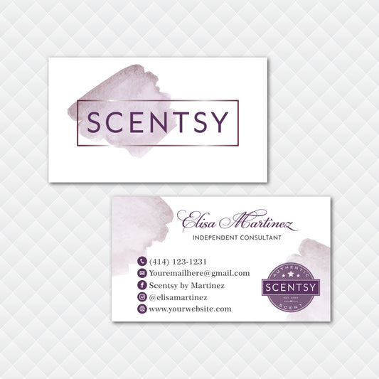 Violet Watercolor Scentsy Business Card, Personalized Scentsy Business Cards SS11