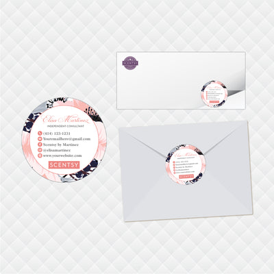 Pink Floral Scentsy Marketing Bundle, Personalized Scentsy Full Kit Business Cards SS12