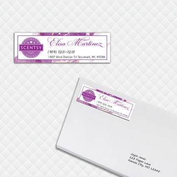 Purple Gold Scentsy Address Label Card, Personalized Scentsy Business Cards SS14
