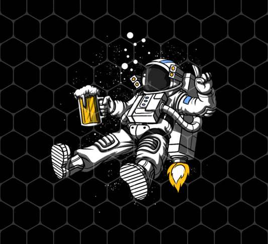 Space Astronaut Drinking Beer Party, Png Printable, Digital File