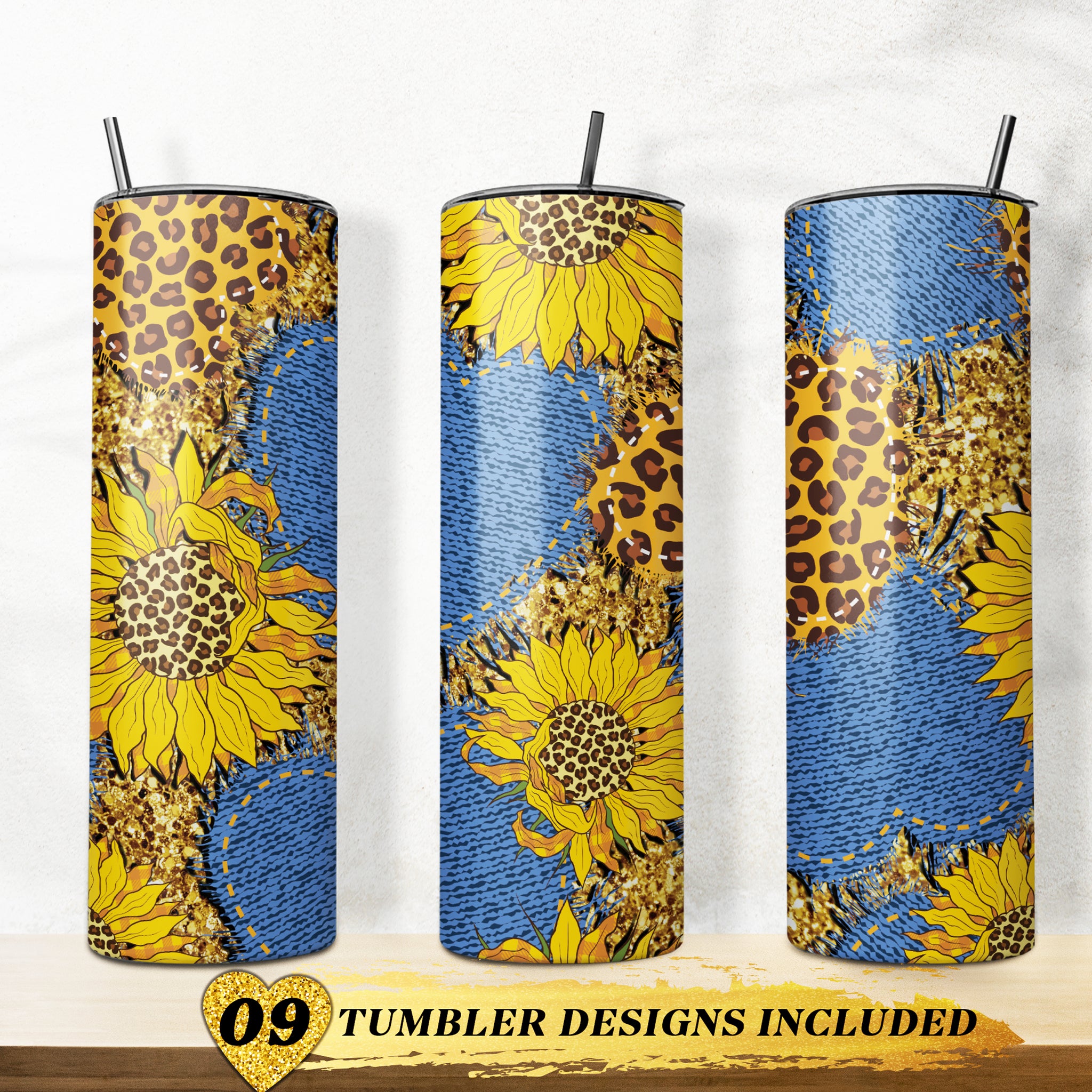 20 oz & 30 oz Skinny Tumbler Sublimation Designs, Sunflower Lover My Sunshine Sunflower Field Tumbler - PNG Digital Download
