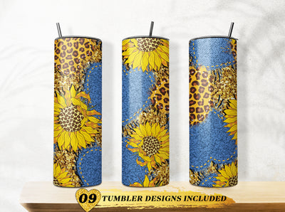 20 oz & 30 oz Skinny Tumbler Sublimation Designs, Sunflower Lover My Sunshine Sunflower Field Tumbler - PNG Digital Download