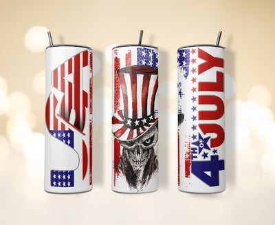 20 oz & 30 oz Skinny Tumbler Sublimation Designs, Independence Day Of America Love American Flag Tumbler - PNG Digital Download