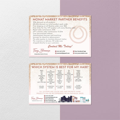 Pink Monat Marketing Bundle, Personalized Monat Full Kit Business Cards MN193