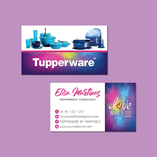 Watercolor Tupperware Business Card, Personalized Tupperware Business Cards TW04