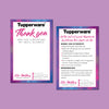 Tupperware Thank Care Cards, Personalized Tupperware Business Cards TW04