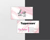 Pink Elegant Style Tupperware Business Card, Personalized Tupperware Business Cards TW08
