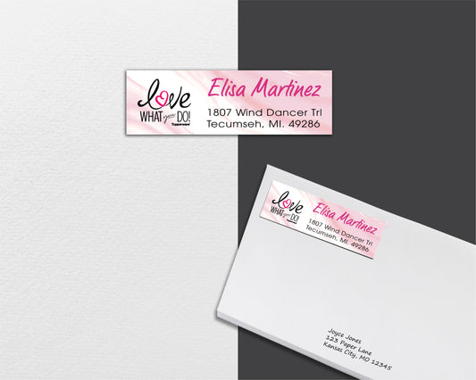 Pink Tupperware Address Label Cards, Personalized Tupperware Business Cards TW08