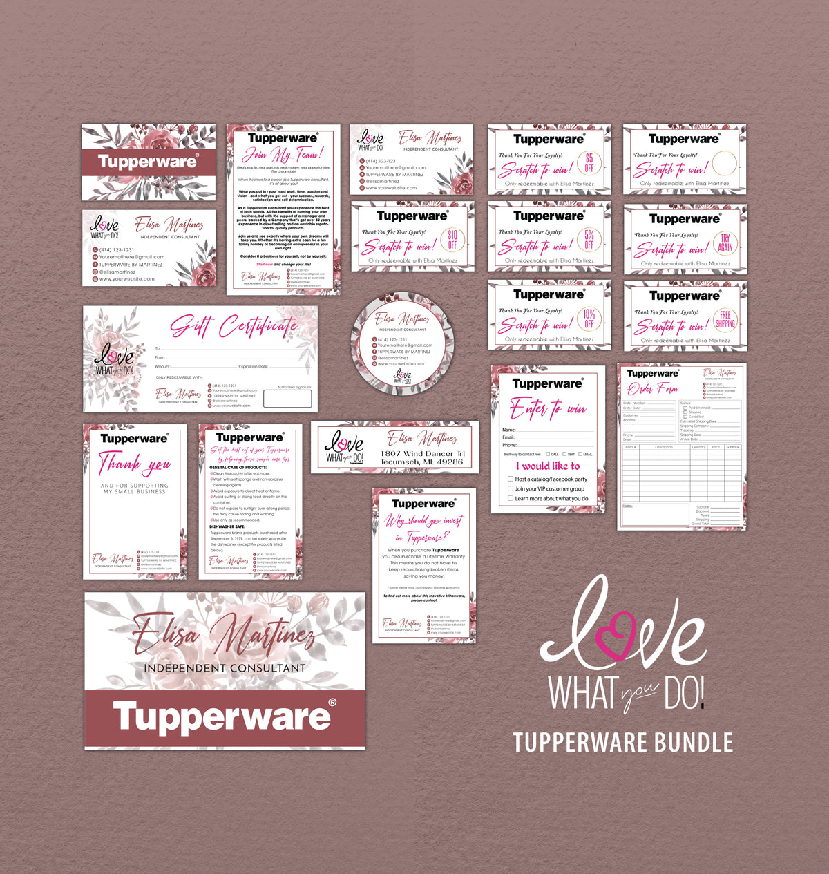 Tupperware Marketing Bundle, Personalized Tupperware Full Kit Business ...