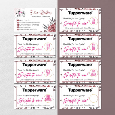 Tupperware Marketing Bundle, Personalized Tupperware Full Kit Business Cards TW12