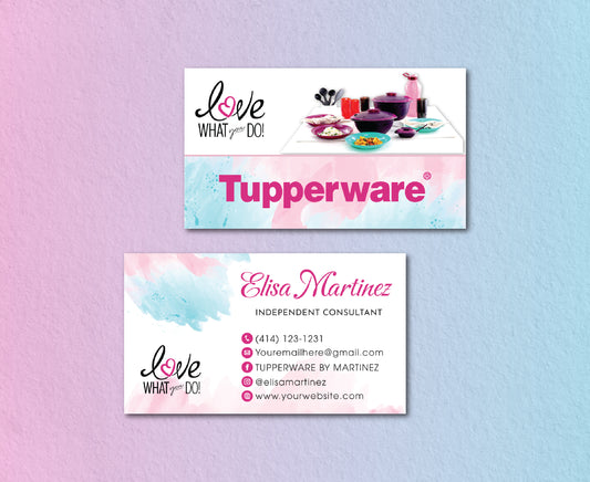 Watercolor Tupperware Business Card, Personalized Tupperware Business Cards TW14