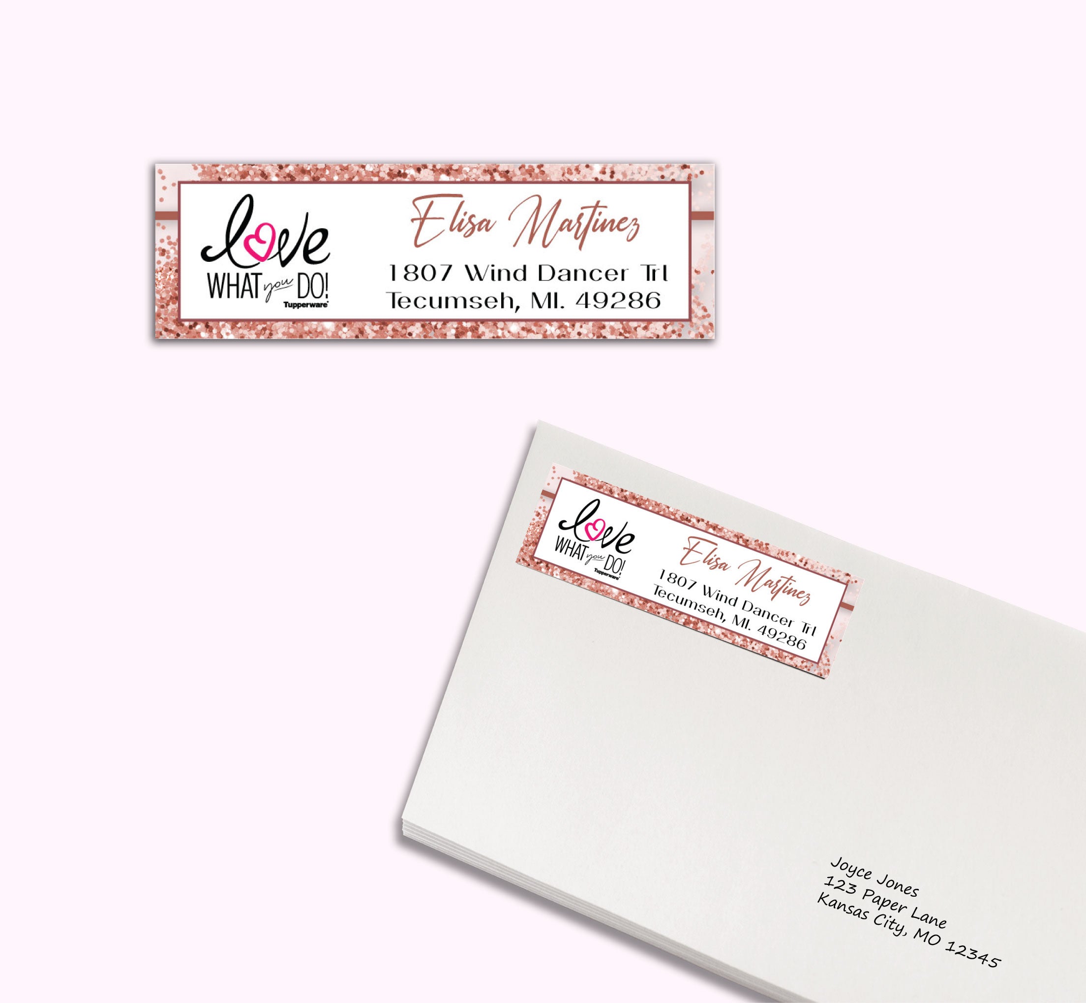Glitter Printable Tupperware Address Label Cards, Personalized Tupperw ...