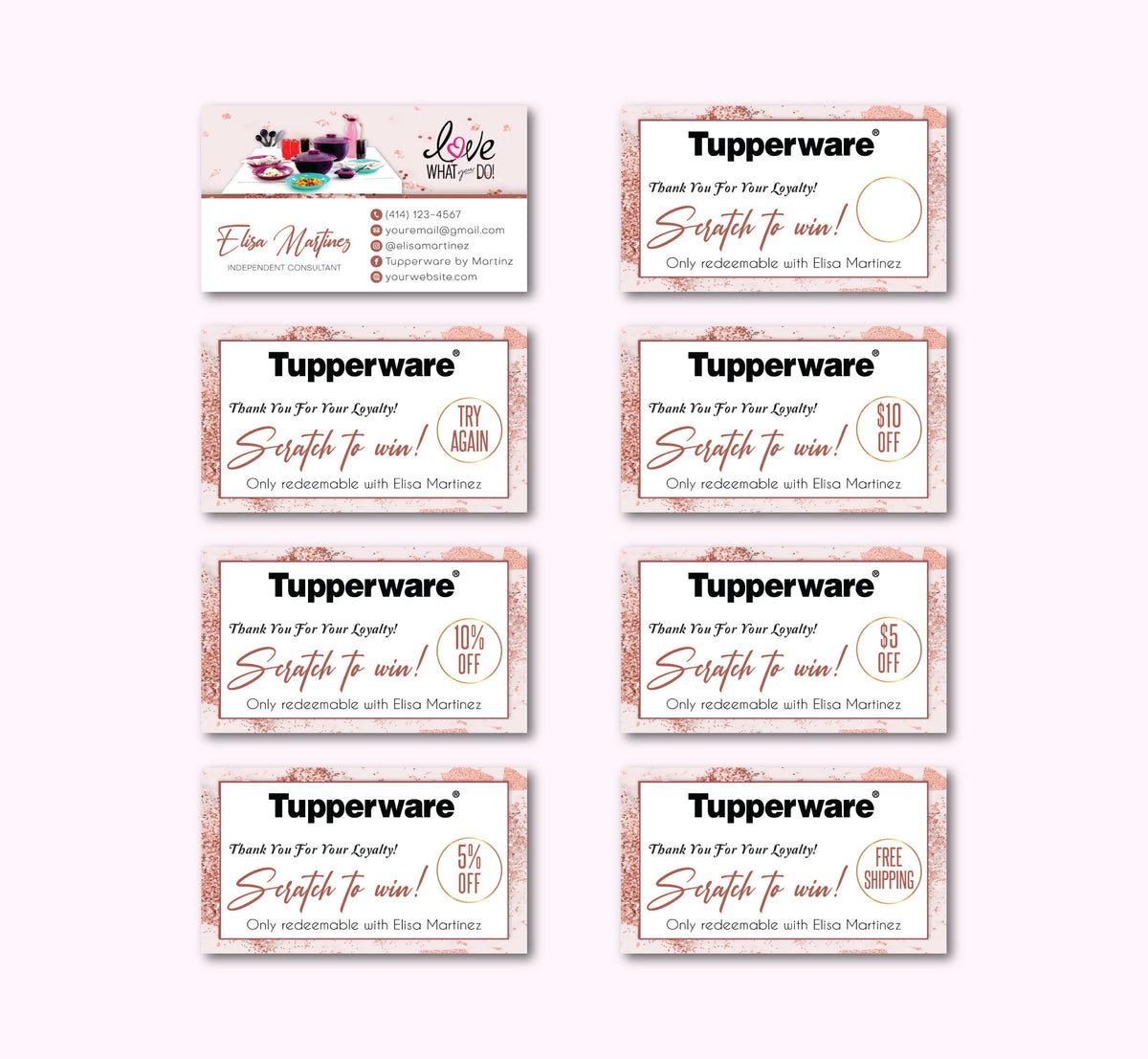Glitter Printable Tupperware Marketing Scratch To Win, Tupperware Busi ...