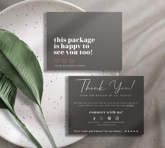 Modern Thank You Card, Minimalist Thank You Card Editable, Canva Template, Digital Download TY01