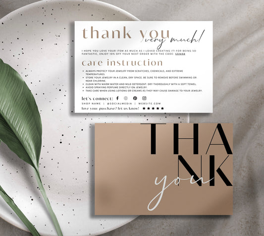 New Style Thanks Card Template, Editable Business Thank You Card Editable, Canva Template, Digital Download TY07