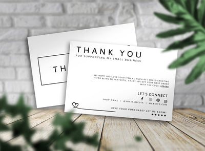 Luxury Thanks Card Template, Editable Thank You Card Editable, Canva Template, Digital Download TY08
