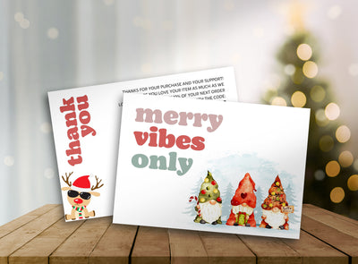 Merry Christmas Thank You Card Template, Gnome Thank You Card Editable, Canva Template, Digital Download TY04