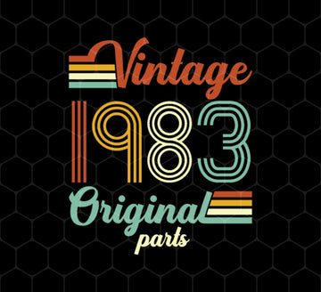 Vintage 1983, Original 1983 Retro Style, 1983 Birthday Gift, Png Printable, Digital File