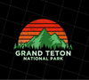 Vintage Grand Teton National Park, Souvenir Retro Gift, Retro National Park, PNG Printable, DIGITAL File