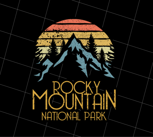Vintage Rocky Mountains, National Park, Colorado Retro Lover, PNG Printable, DIGITAL File