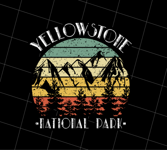 Vintage Yellowstone, National Park Retro, Retro Yellowstone Gift, PNG Printable, DIGITAL File