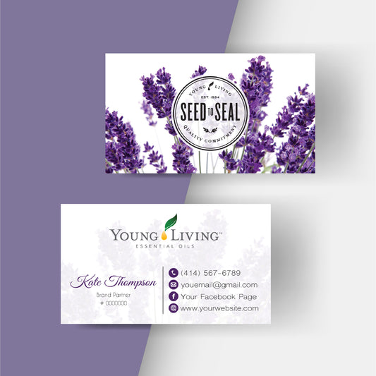 Flower Young Living Business Card, Personalized Young Living Business Cards YL22