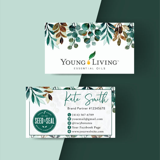 Natural Young Living Business Card, Personalized Young Living Business Cards YL62