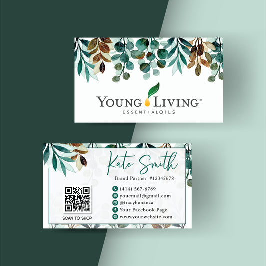 Leaves Young Living Business Card, Personalized Young Living Business Cards YL74
