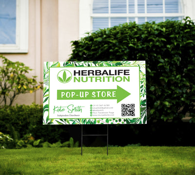Herbalife Green Yard Sign, Personalized Herbalife Pop-up Store Yard Sign, DIGITAL FILE HE07