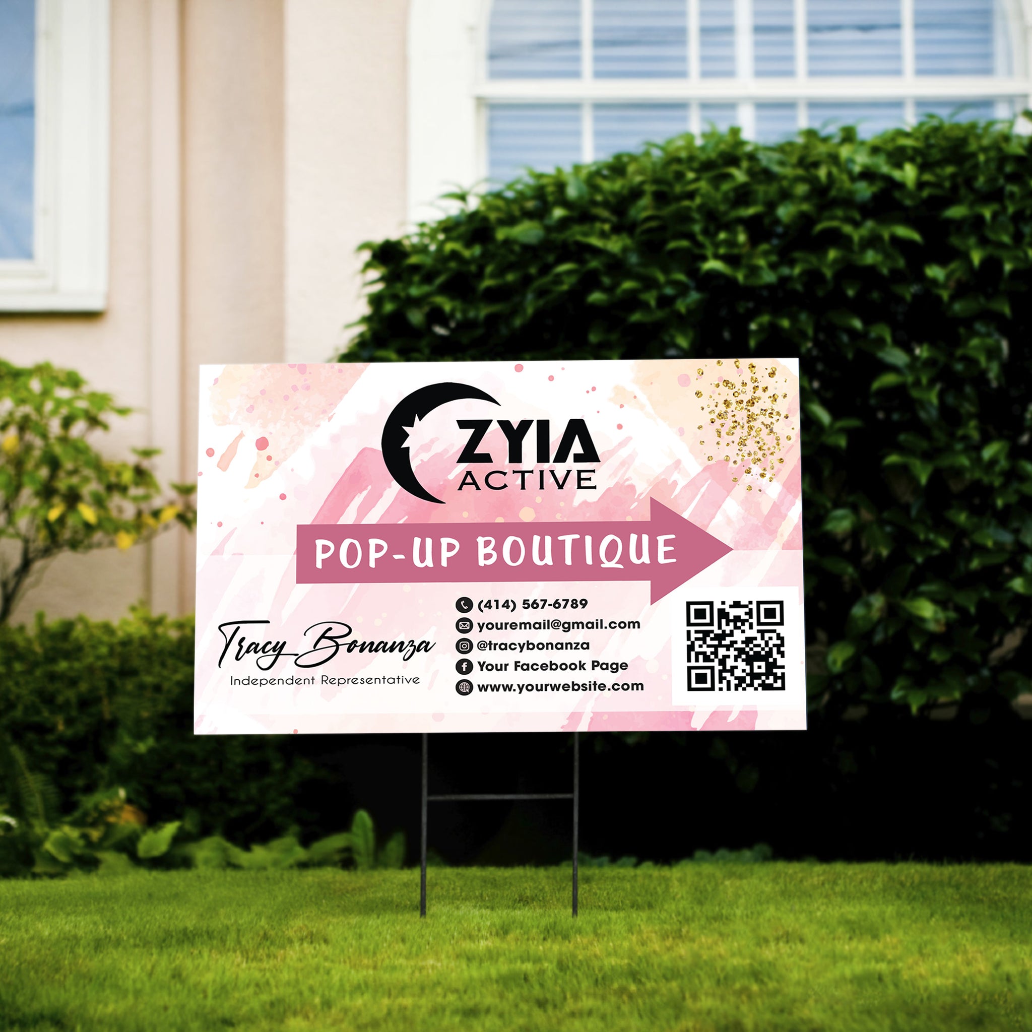 ZYIA Active Pinky Yard Sign, Personalized Zyia Pop-up Store Yard Sign, DIGITAL FILE, ZA14