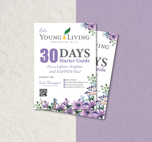 Personalized Young Living 30 Days Trial Cards, Young Living Business Card YL72