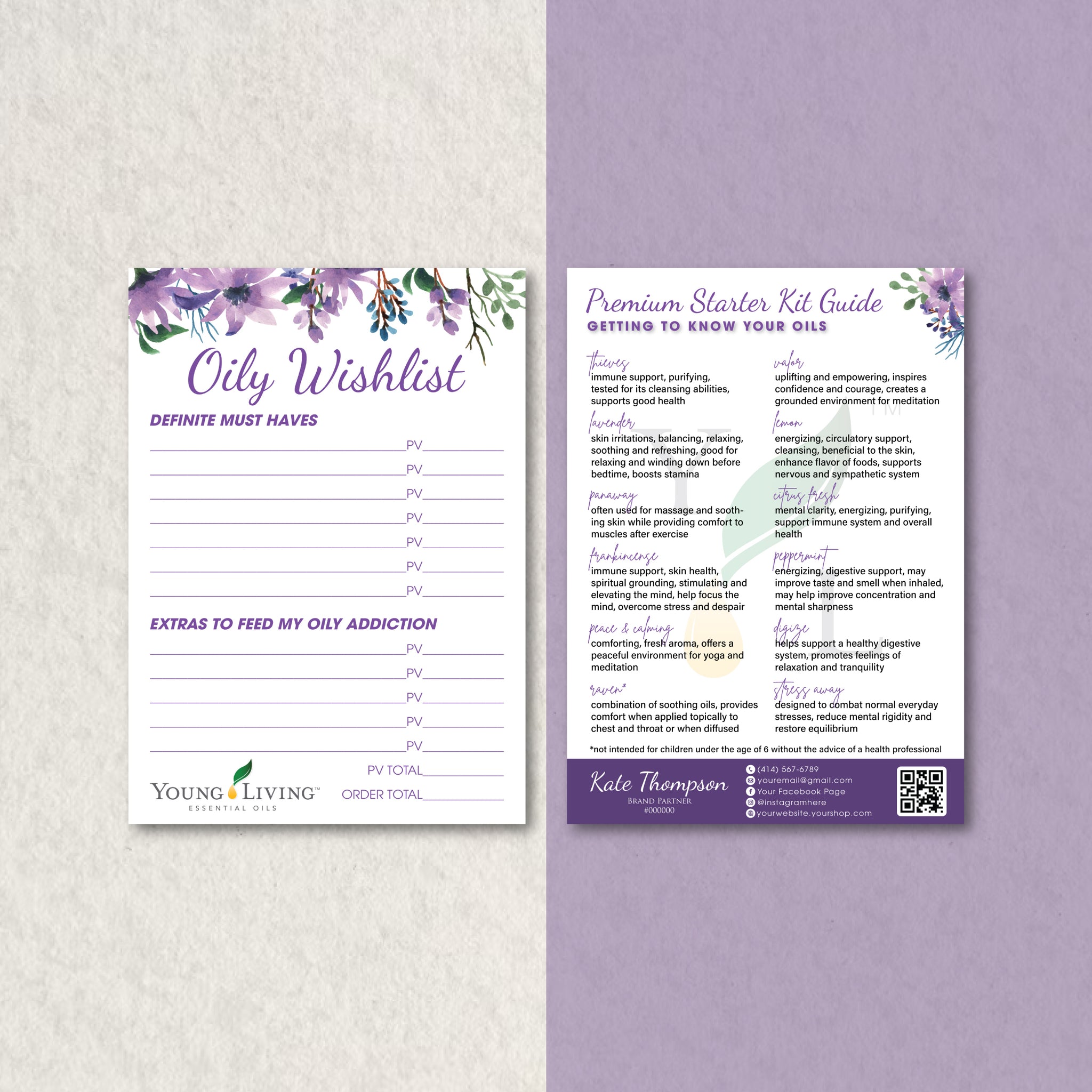 Personalized Young Living Oily Wishlist & Premium Starter Kit Guide YL72