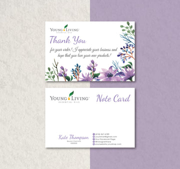 Personalized Young Living Thank - Note Card, Young Living Business Card YL72