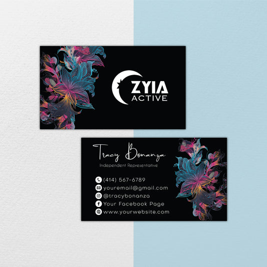 Black Luxury ZYIA Marketing Bundle, Zyia Active Business Cards, Active Business Cards ZA05